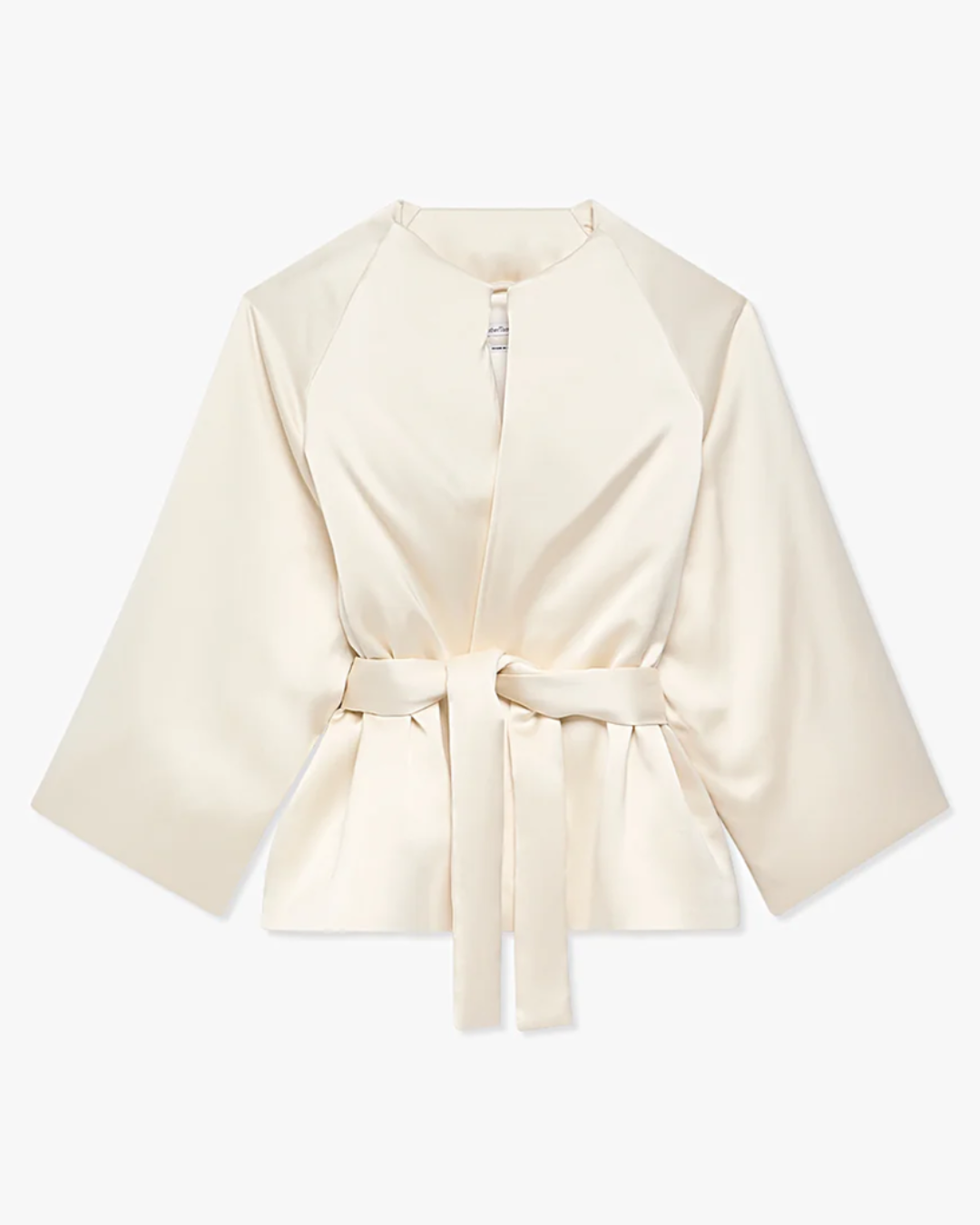 Another Tomorrow Padded Wrap Coat in Cream – Satin Women's Outerwear