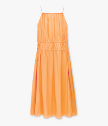 Another Tomorrow Gathered Scoop Back Dress in Papaya – Cotton Women's Dress
