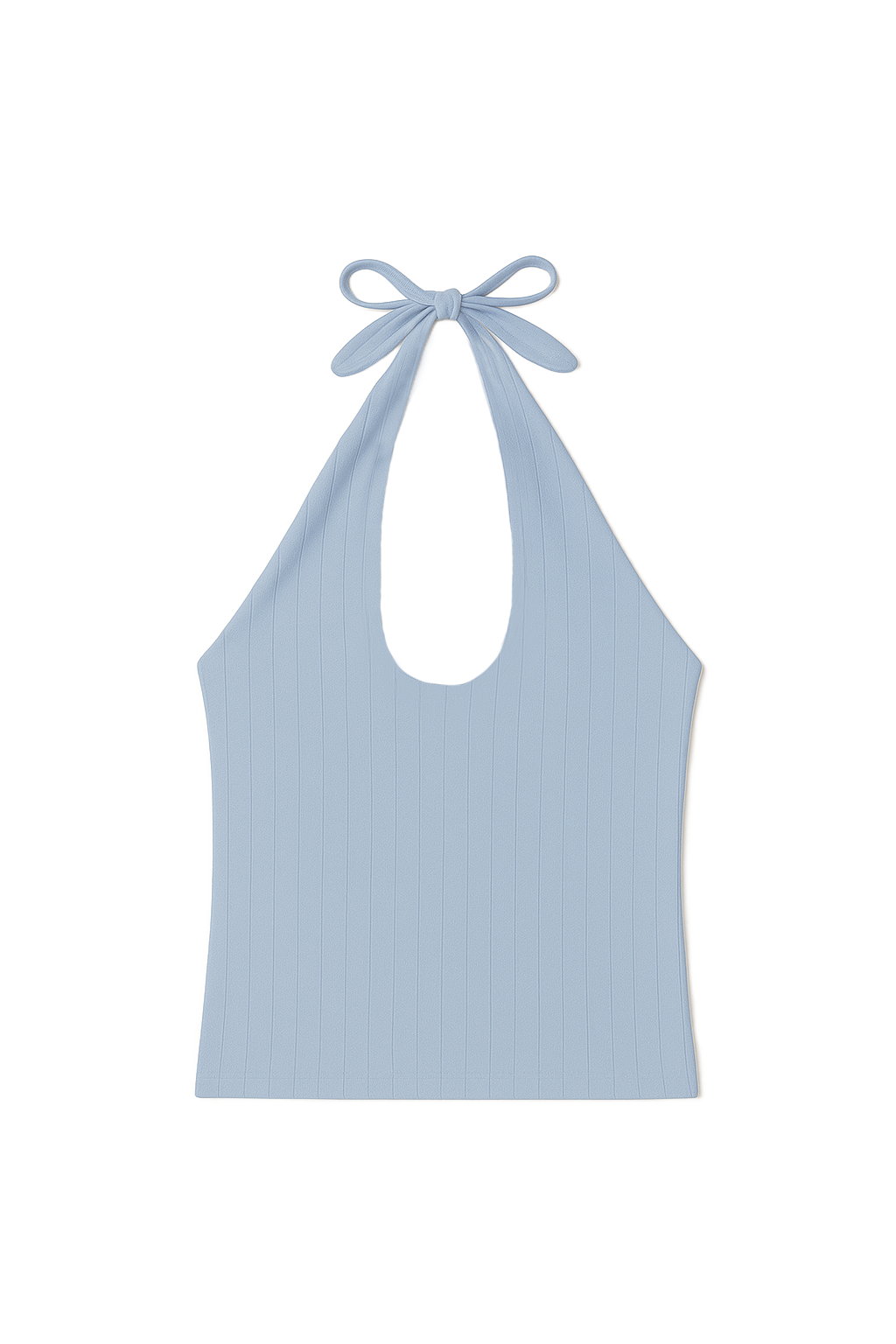 Pauline Pointelle Halter Top | Vintage-Blue