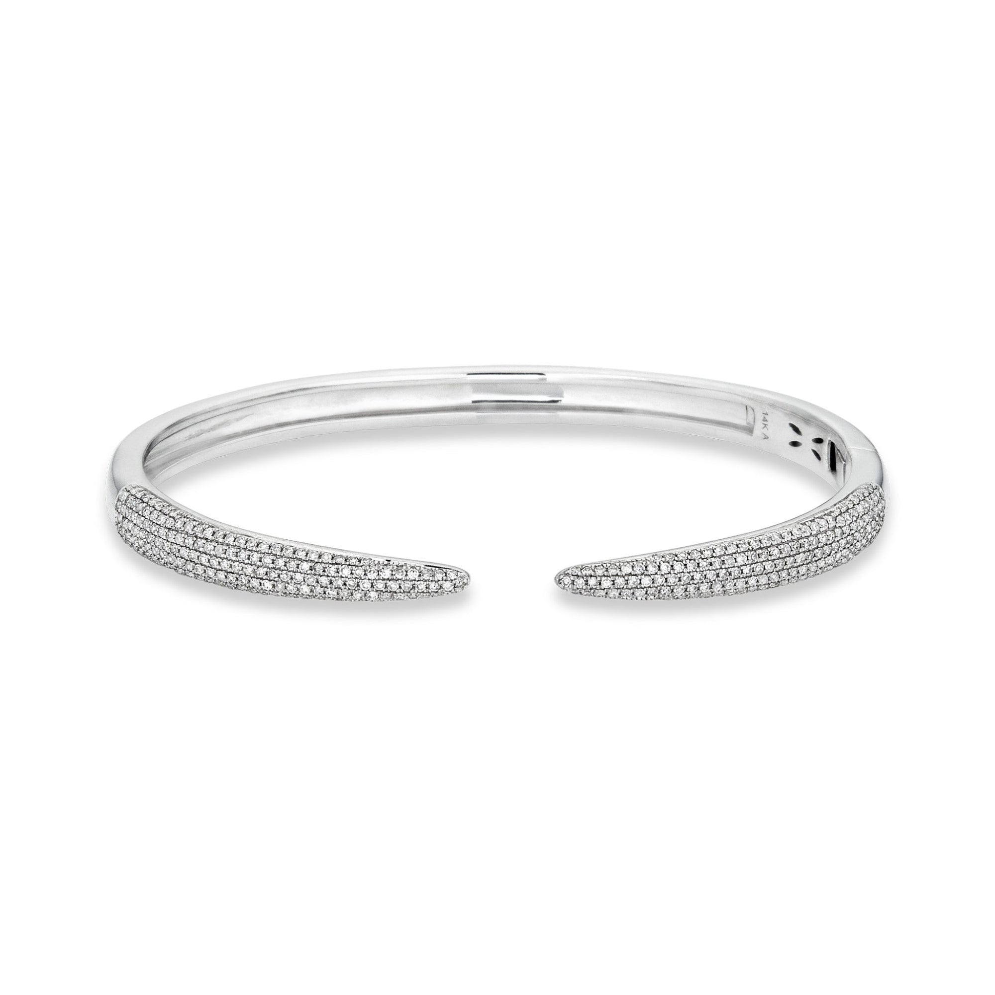 Pave Diamond Pinch Cuff | 14K White Gold