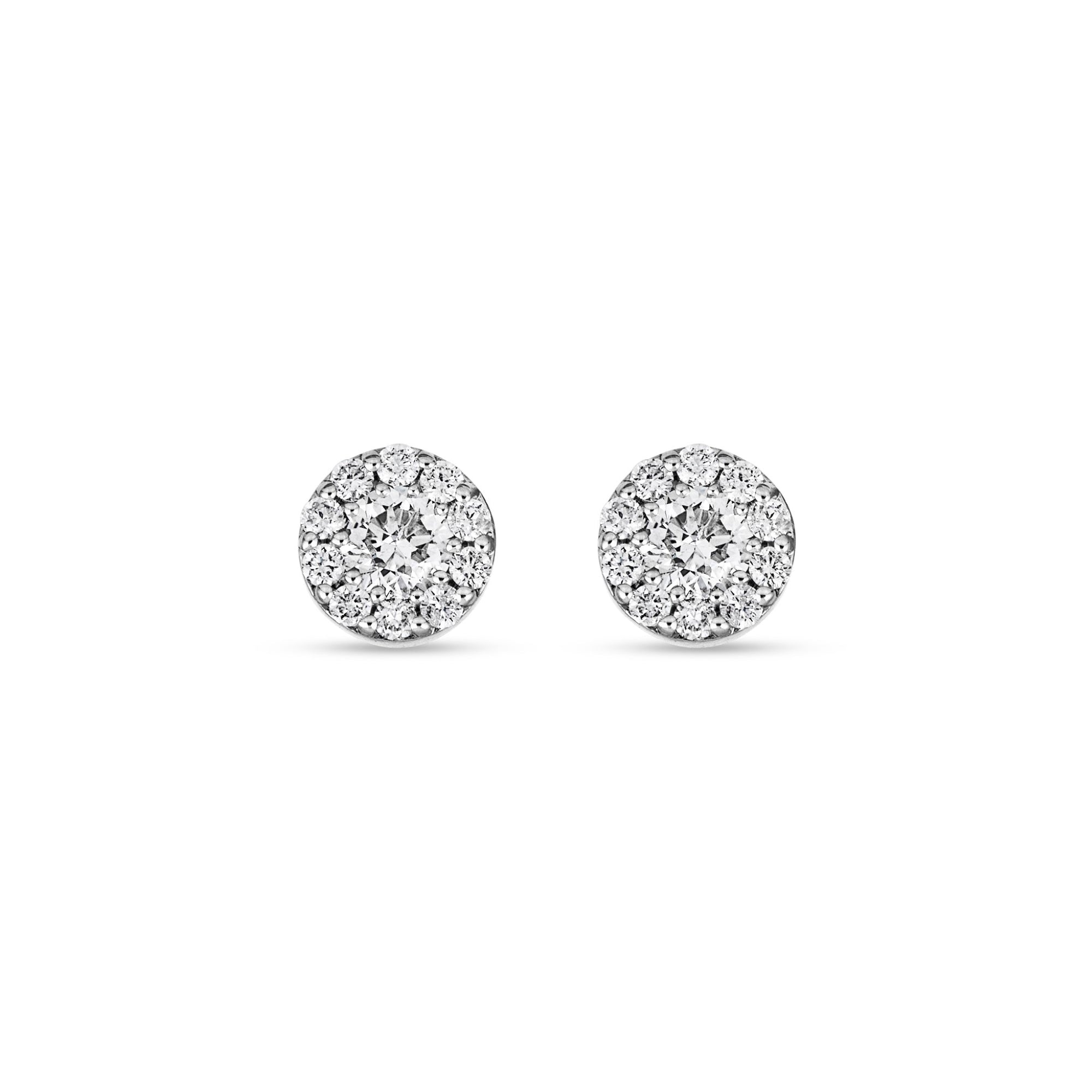 Pave Halo Circle Studs