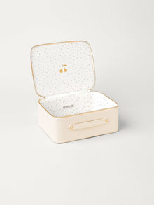 Unisex | Medium Faux Leather Suitcase | Milk White