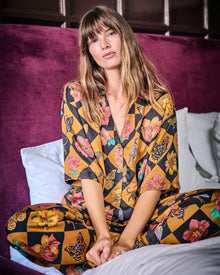 Botanical Checkerboard - OLD Eco Satin Wildest Dreams Set - Caramel - Printfresh