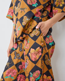 Botanical Checkerboard - OLD Eco Satin Wildest Dreams Set - Caramel - Printfresh