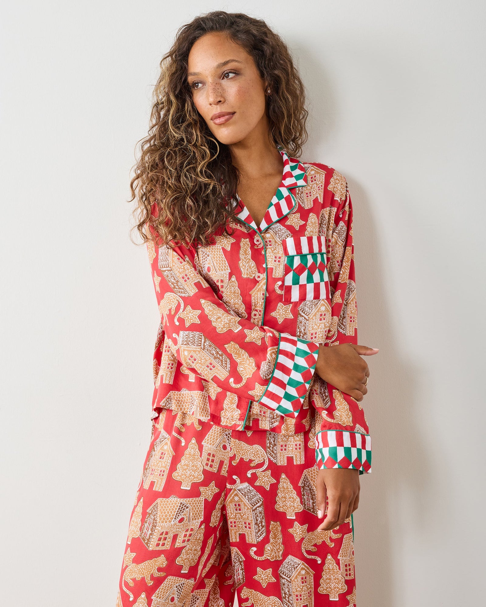 Gingerbread Party - Eco Satin Rittenhouse Set - Ruby - Printfresh