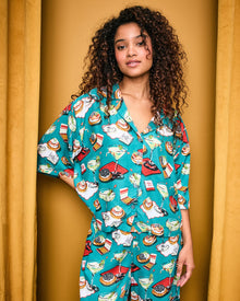 Blinis & Martinis - Eco Satin Wildest Dreams Set - Mid Century Blue - Printfresh