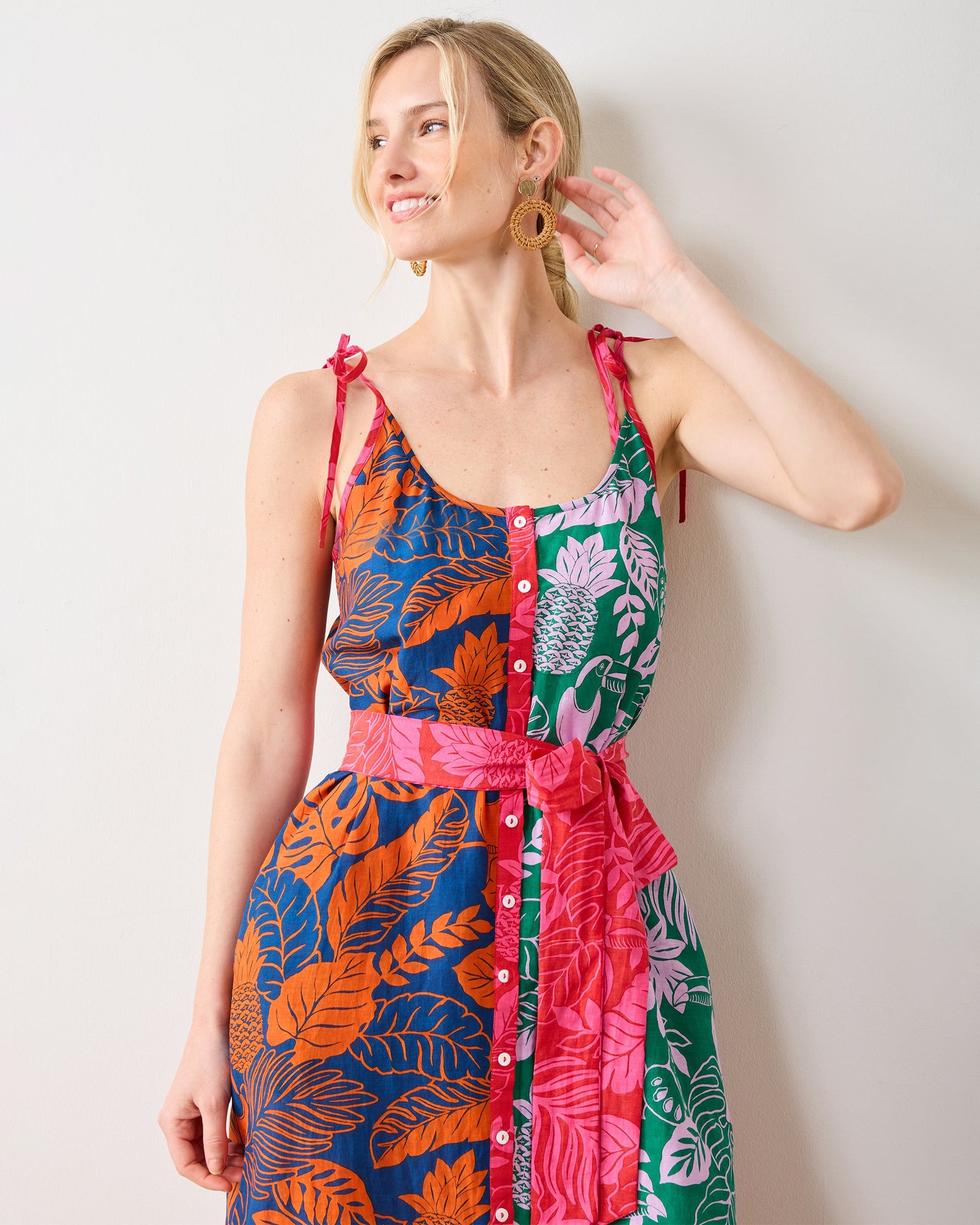 Toucan Treetop - Alma Dress - Multi Palms - Printfresh