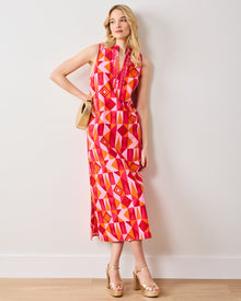 Underwater Mosaic - Ocean View Long Tunic Dress - Pink Crush - Printfresh