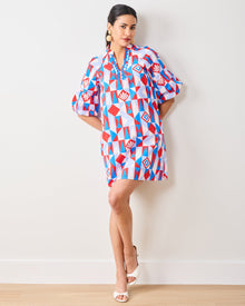 Underwater Mosaic - Isabella Dress - Retro Red - Printfresh