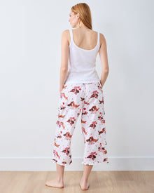 Dachshund Date - Ruffle Cropped Pants - Cloud - Printfresh