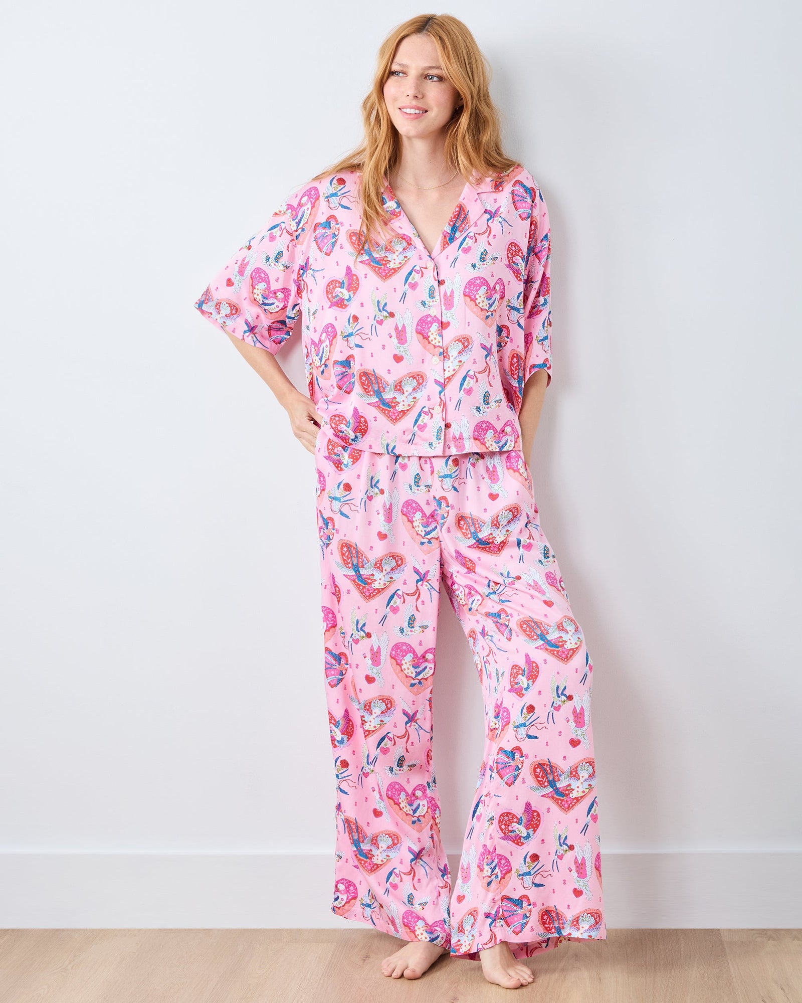 Swooning Sparrows - Eco Satin Wildest Dreams Set - Pink Petal - Printfresh