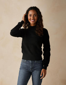 Women | Olivia Pointelle Sweater | Black
