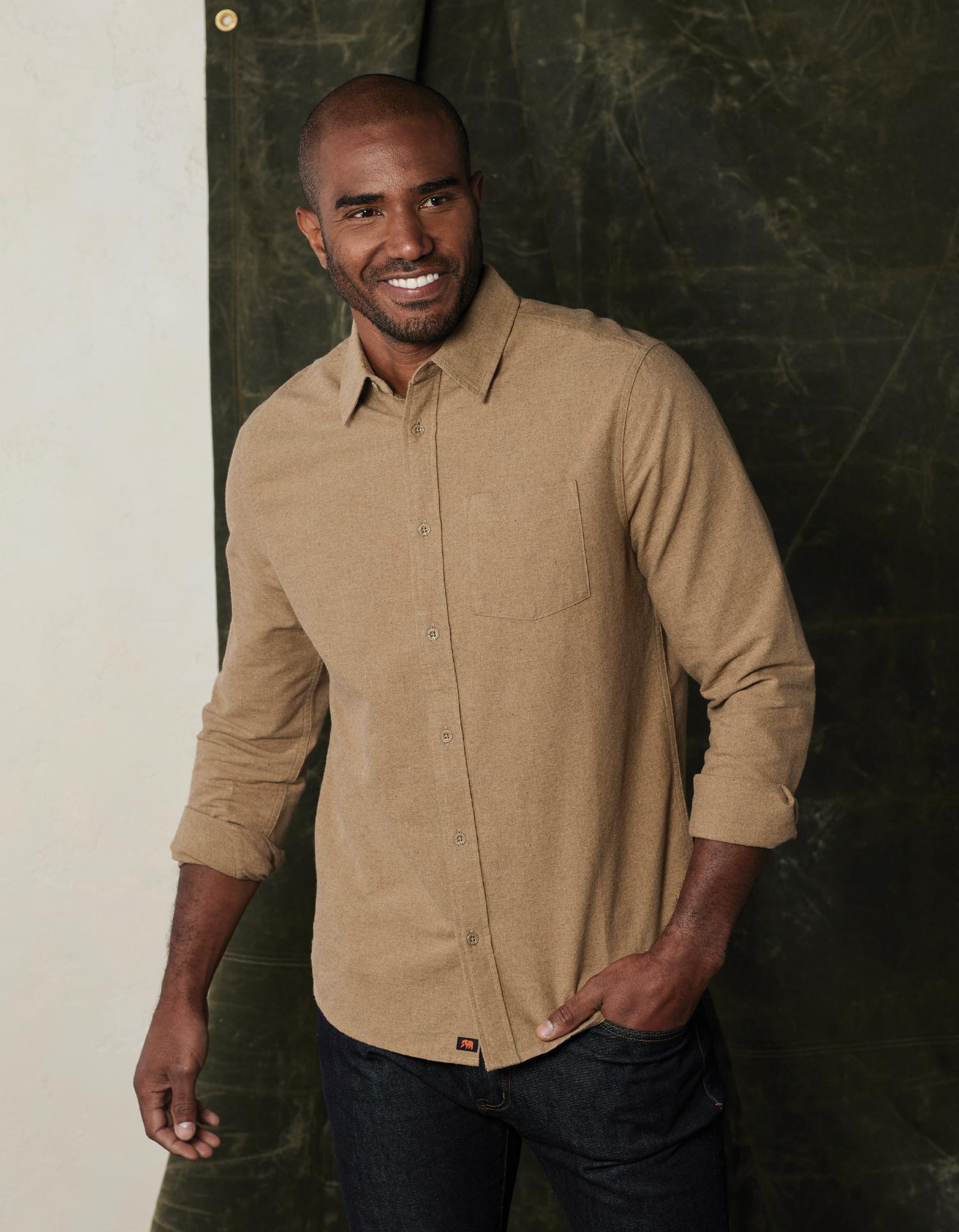 Men | Fairbanks Chamois Button Up | Toasted Chestnut