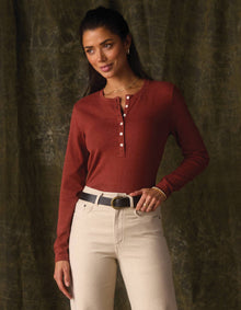Women | Puremeso Henley | Terracotta