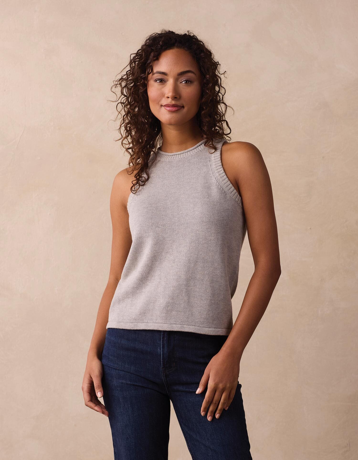 Women | Wanderlust Hi-Neck Tank | Heather Grey