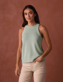 Women | Wanderlust Hi-Neck Tank | Sea Glass