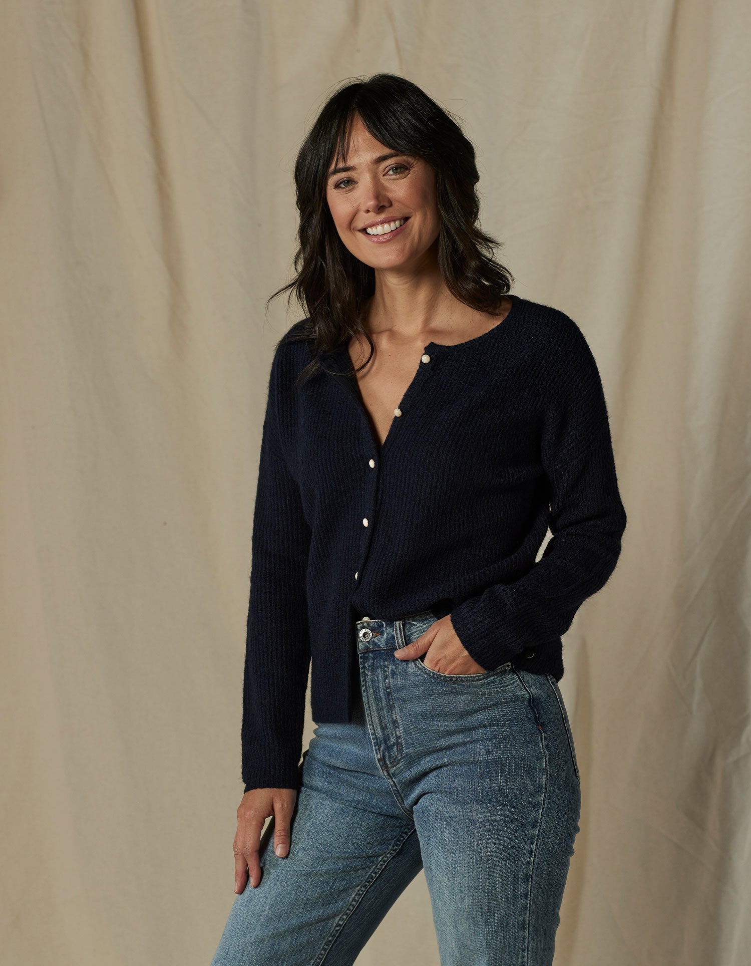 Women | Marianna Cardigan Top | Navy
