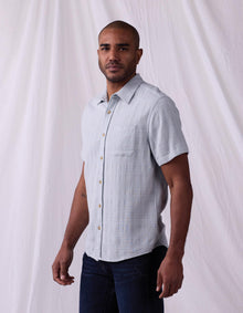 Men | Freshwater Short Sleeve Button Up Shirt | Misty Harbor Dobby