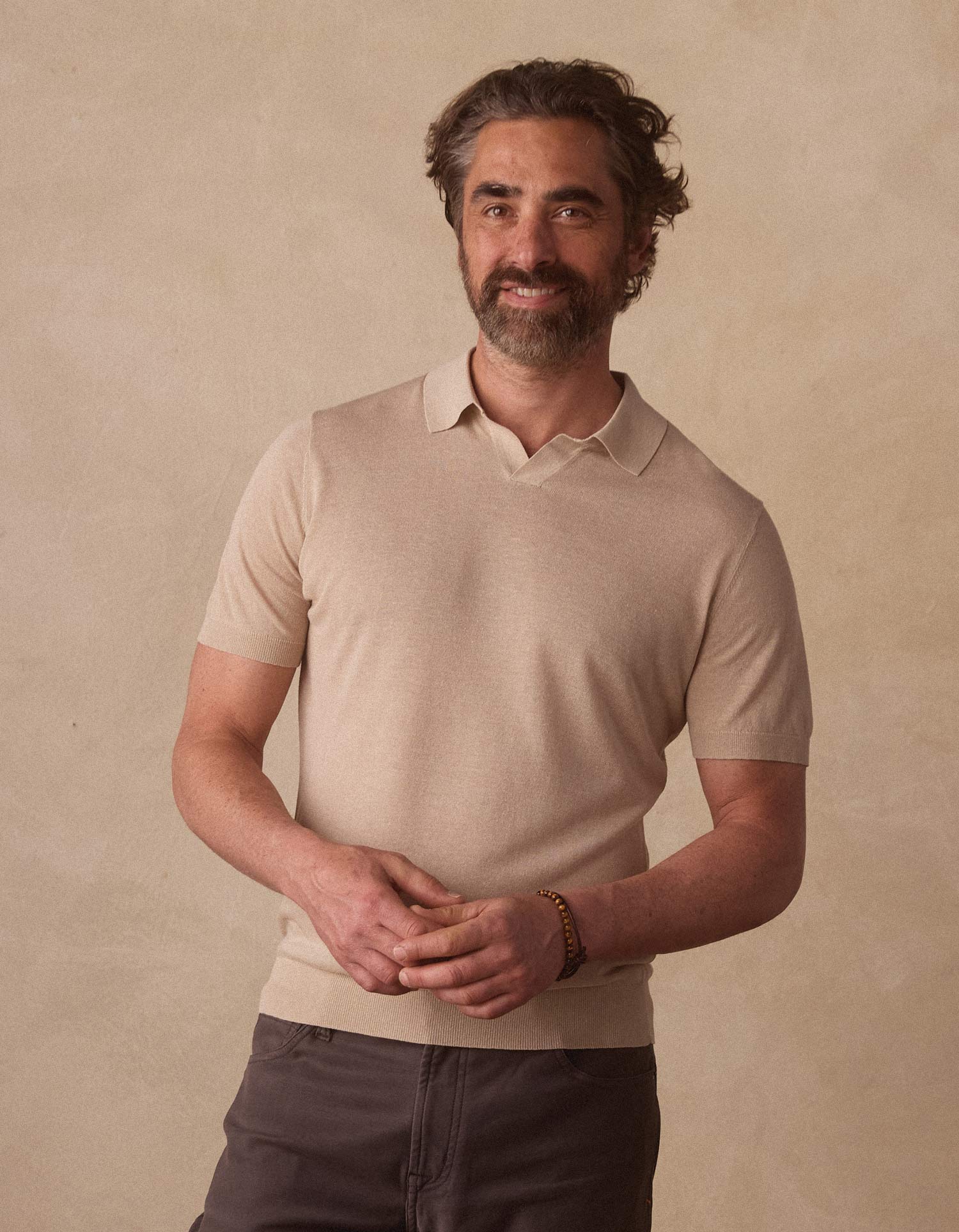 Men | Summer Linen-Blend Polo | Jute