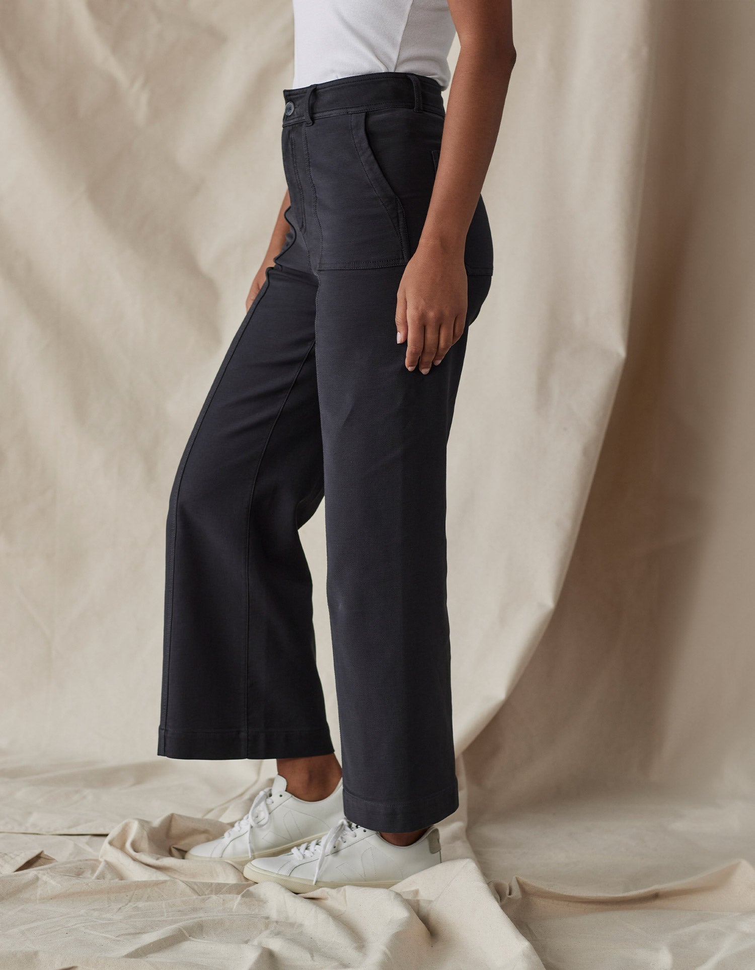 Women | Comfort Terry Wide Leg Crop Pant | Phantom