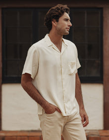 Men | Sueded Costa Resort Shirt | Ivory