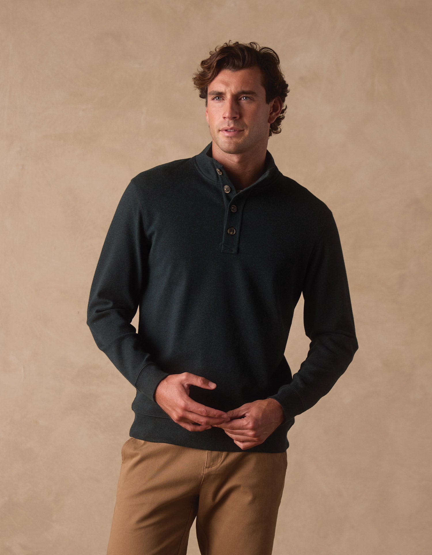 Men | Puremeso Button Popover | Emerald