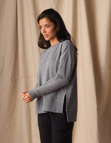 Women | Fleece Puremeso Splitside Pullover | Heather Grey