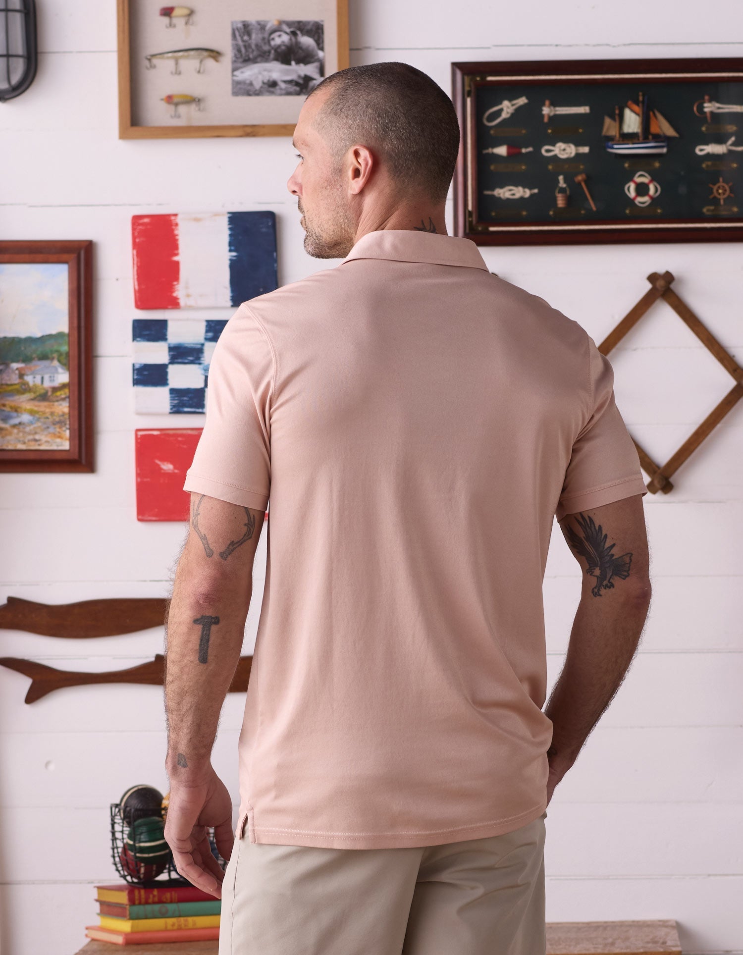 Men | Performance Pique Polo | Dusty Rose