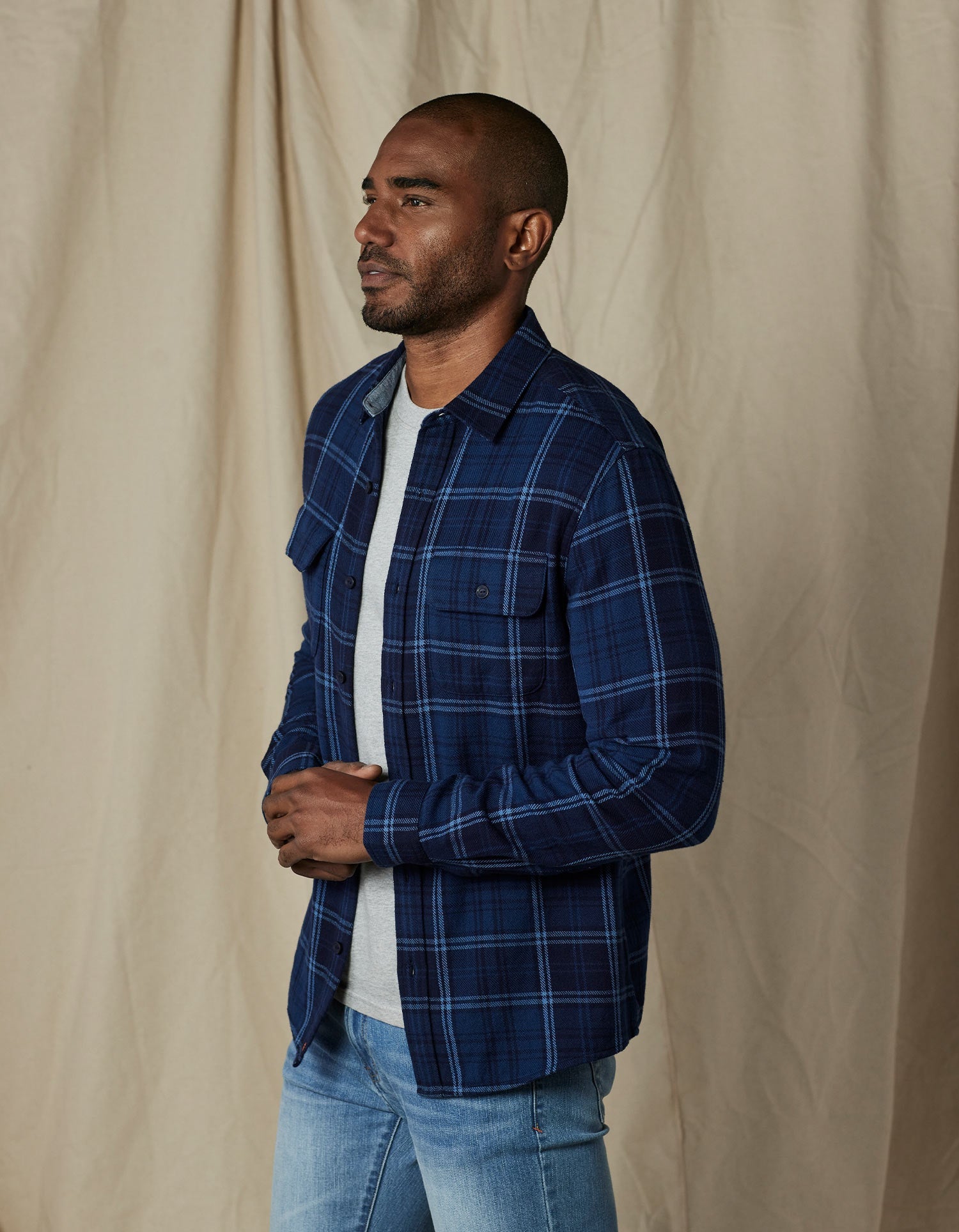 Men | Mountain Overshirt | Indigo Plaid