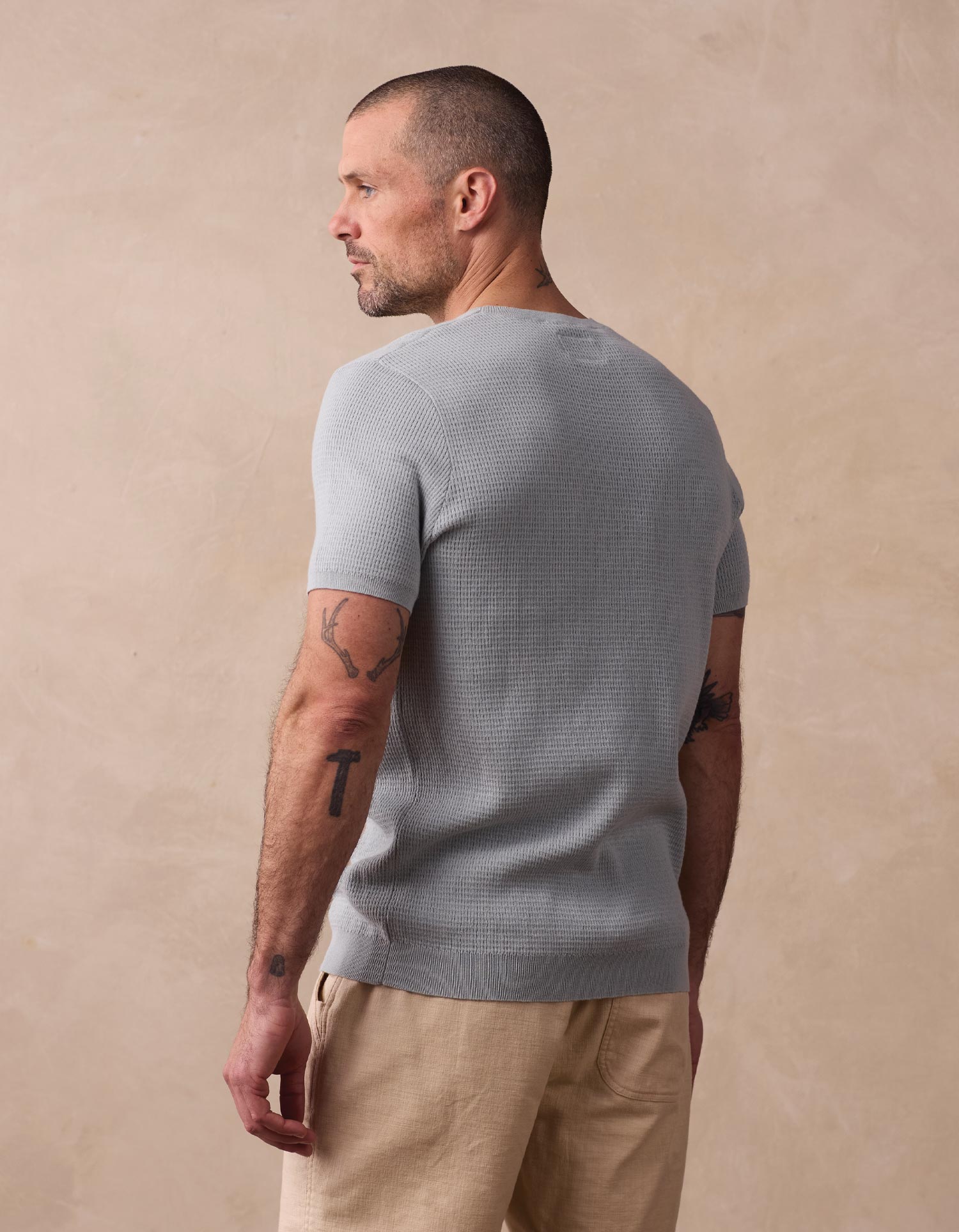 Men | Waffle Knit Sweater Tee | Misty Harbor