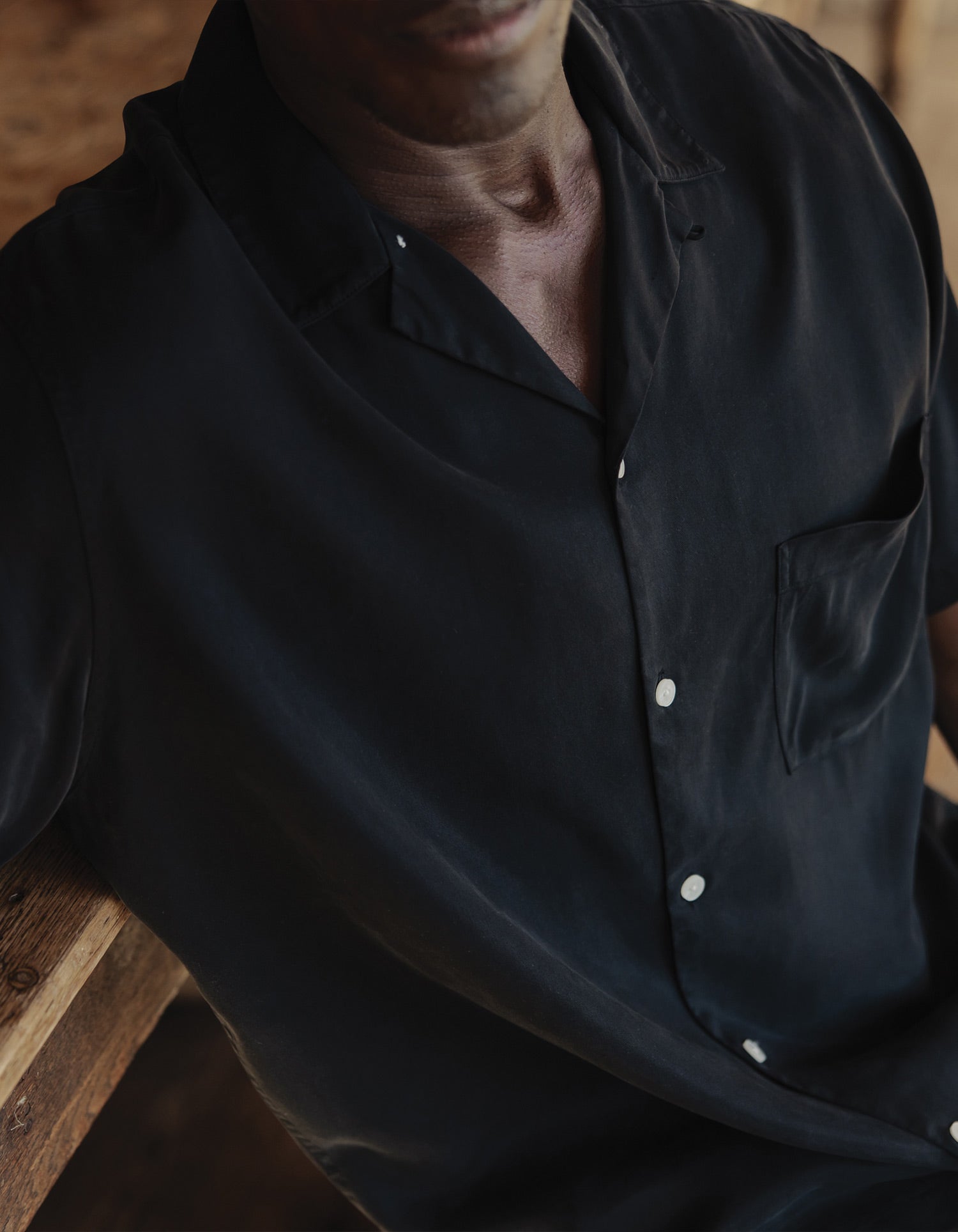 Men | Sueded Costa Resort Shirt | Black