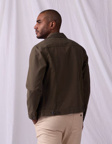 Men | James Canvas Trucker | Dark Moss