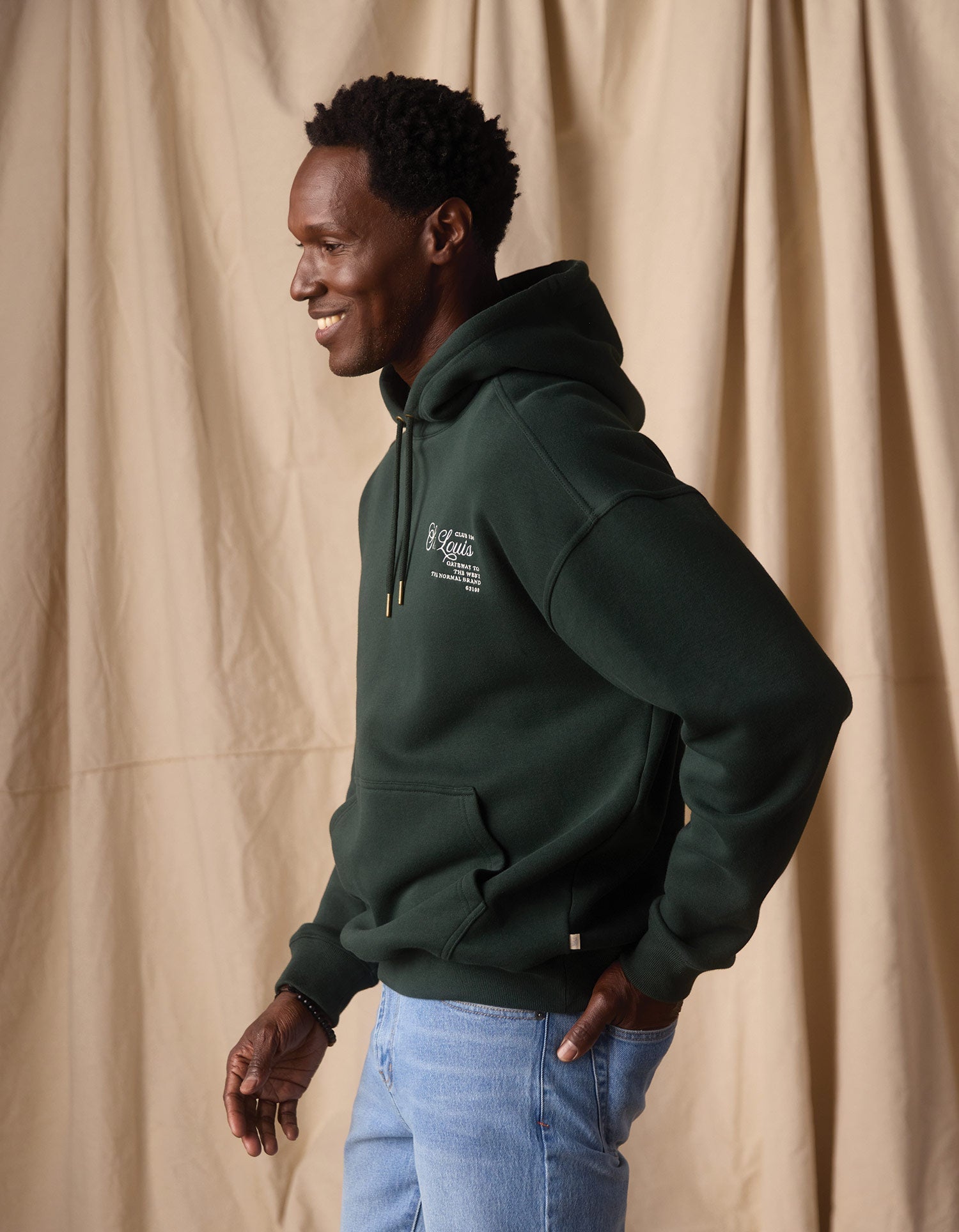 Men | Normal Fleece Graphic Hoodie | Varsity Green