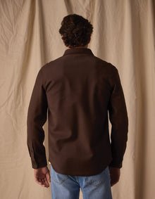 Men | Comfort Terry Shirt Jacket | Dark Brown