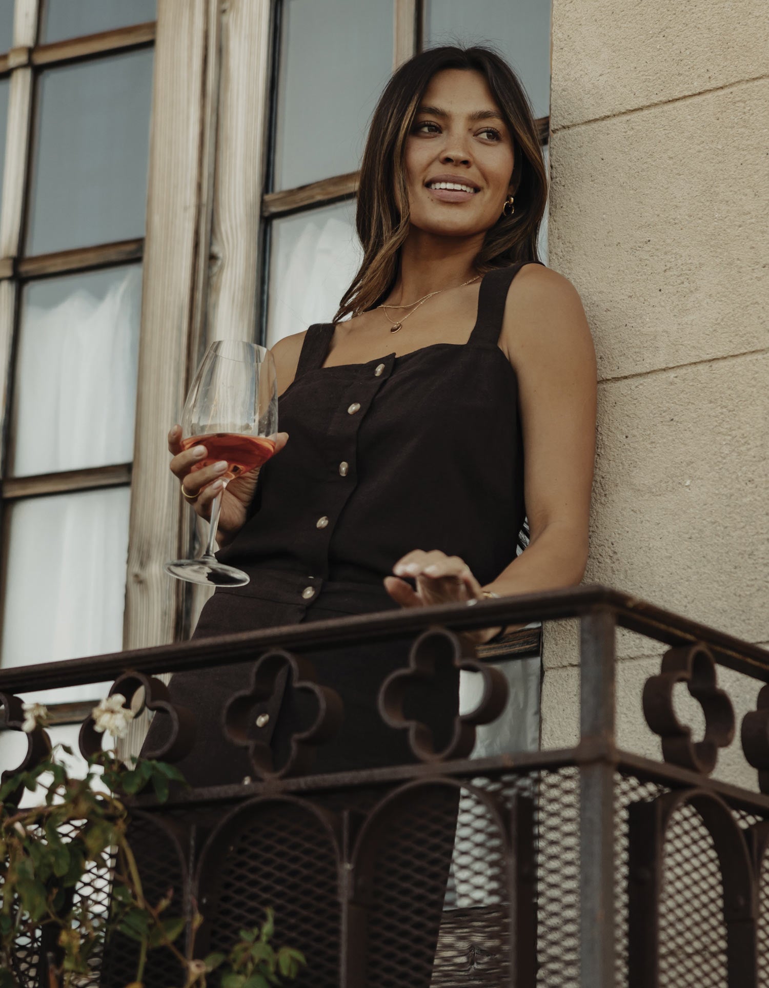 Women | Leukos Linen-Blend Tank | Umber