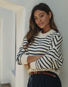 Women | Maritime Crewneck | Cream/Navy