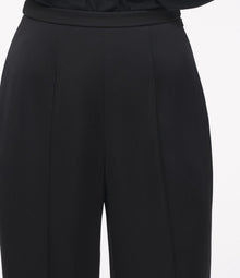Another Tomorrow Pintuck Trouser in Black – Satin Women's Trousers