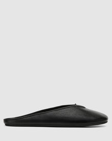 Womens | Pippa Leather Flat | Black