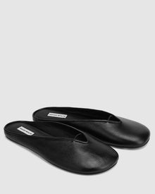Womens | Pippa Leather Flat | Black
