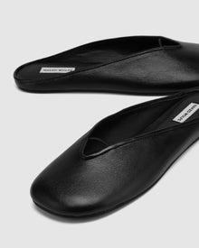 Womens | Pippa Leather Flat | Black