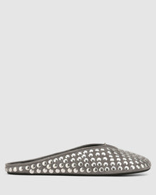 Womens | Pippa Studded Suede Flat | Grey