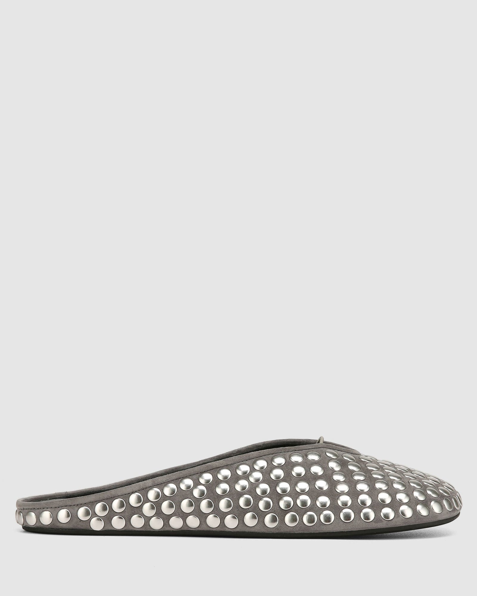 Womens | Pippa Studded Suede Flat | Grey