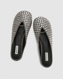 Womens | Pippa Studded Suede Flat | Grey