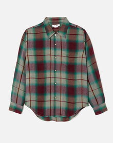 60s Plaid Shirt | Plum Evergreen Plaid