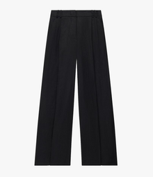 Another Tomorrow Summer Pleated Trouser in Black – Linen Women's Trousers