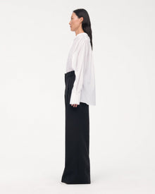 Another Tomorrow Summer Pleated Trouser in Black – Linen Women's Trousers