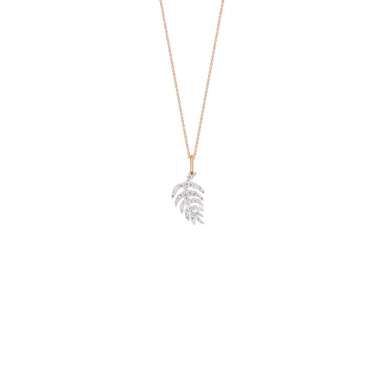 Diamond Palms On Chain | 18K Rose Gold