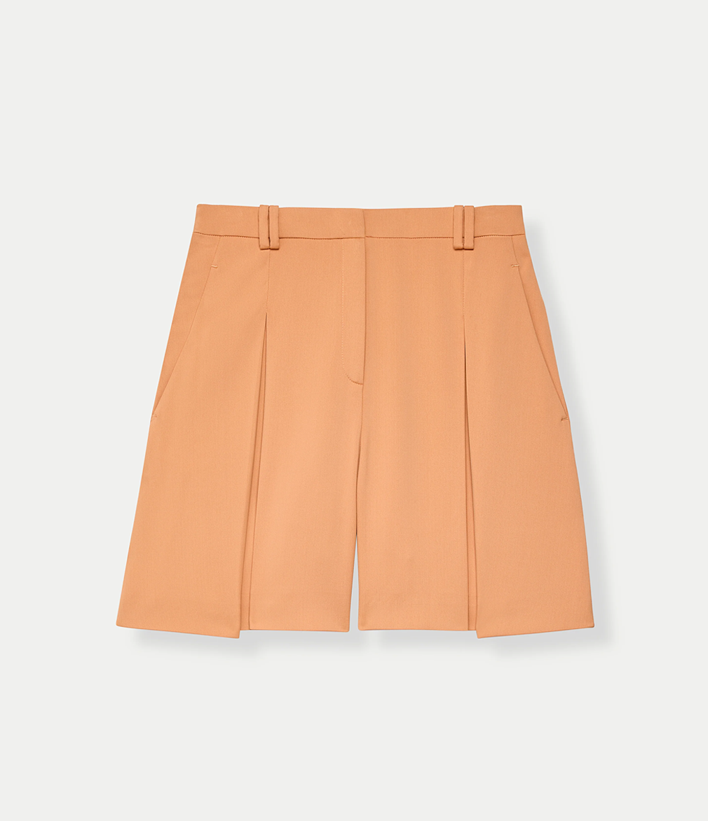 Another Tomorrow Fluid Pleated Short in Clay – Viscose Women's Trousers