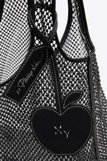 Embellished Mesh Market Tote | Black