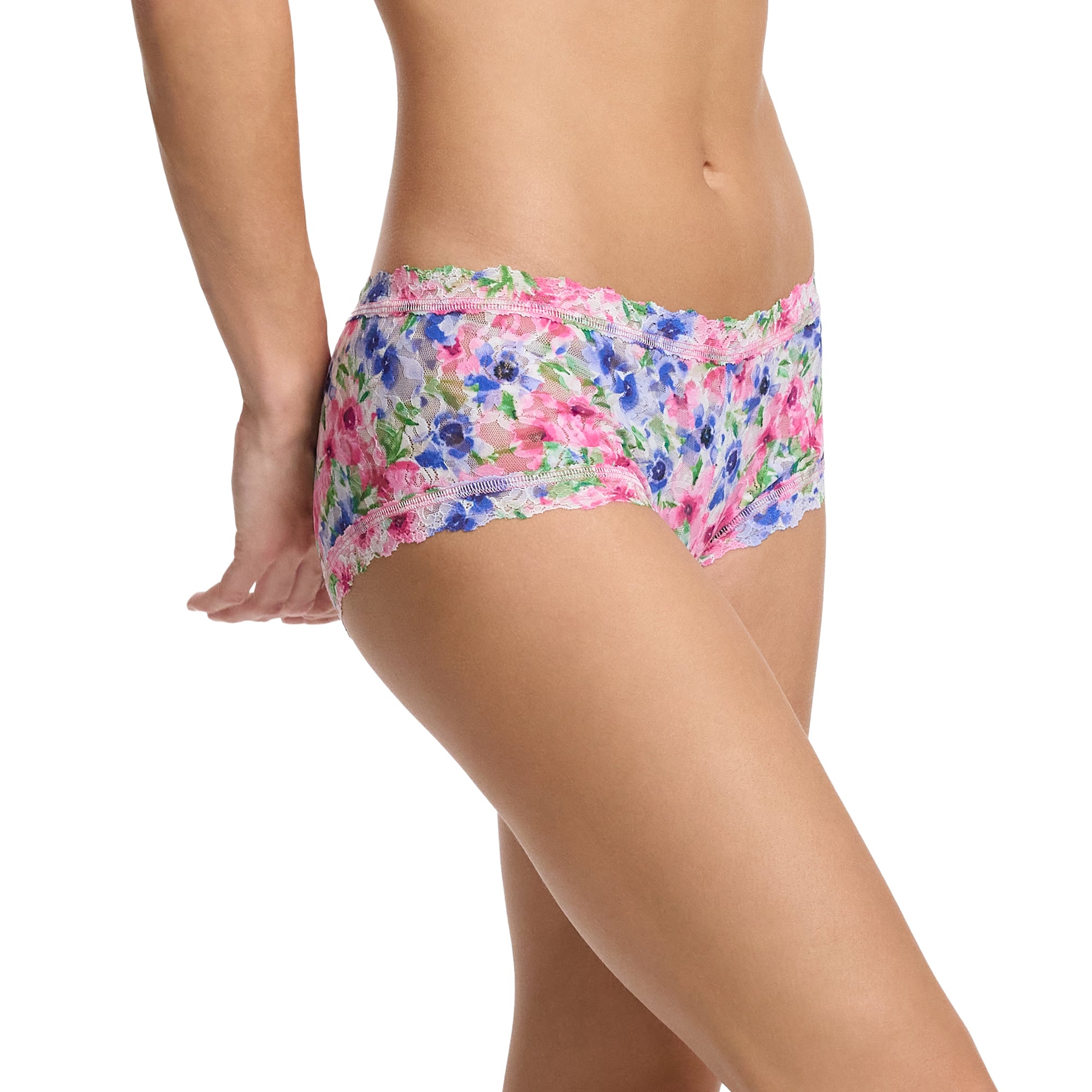 Signature Lace Boyshort | Paint And Pour (White)